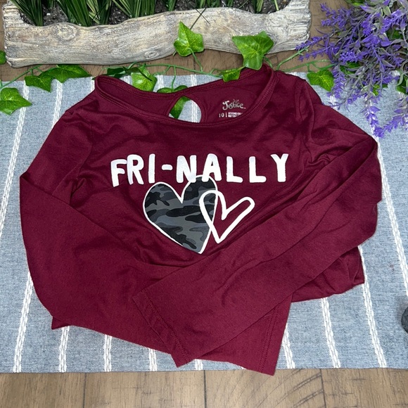 💕JUSTICE💕Long Sleeve Shirt with Fri-Nally design - Picture 5 of 6